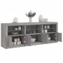 Aparador con luces LED gris Sonoma 181,5x37x67 cm de , Aparadores - Ref: Foro24-3209007, Precio: 253,13 €, Descuento: %