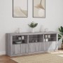 Aparador con luces LED gris Sonoma 181,5x37x67 cm de , Aparadores - Ref: Foro24-3209007, Precio: 253,13 €, Descuento: %