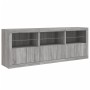 Aparador con luces LED gris Sonoma 181,5x37x67 cm de , Aparadores - Ref: Foro24-3209007, Precio: 253,13 €, Descuento: %