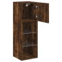 Mueble para TV con luces LED roble ahumado 30,5x30x90 cm de , Muebles TV - Ref: Foro24-837009, Precio: 52,80 €, Descuento: %