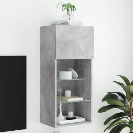 Mueble para TV con luces LED gris hormigón 40,5x30x90 cm de , Muebles TV - Ref: Foro24-837049, Precio: 58,66 €, Descuento: %