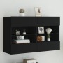 Mueble de TV de pared con luces LED negro 98,5x30x60,5 cm de , Muebles TV - Ref: Foro24-837107, Precio: 103,46 €, Descuento: %
