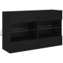 Mueble de TV de pared con luces LED negro 98,5x30x60,5 cm de , Muebles TV - Ref: Foro24-837107, Precio: 103,46 €, Descuento: %