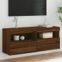 Mueble de TV de pared con luces LED roble marrón 100x30x40 cm de , Muebles TV - Ref: Foro24-837217, Precio: 64,26 €, Descuent...