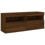 Mueble de TV de pared con luces LED roble marrón 100x30x40 cm de , Muebles TV - Ref: Foro24-837217, Precio: 64,26 €, Descuent...