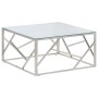 Mesa de centro plateada acero inoxidable y vidrio templado de , Mesas de centro - Ref: Foro24-349947, Precio: 194,24 €, Descu...