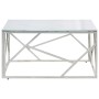 Mesa de centro plateada acero inoxidable y vidrio templado de , Mesas de centro - Ref: Foro24-349947, Precio: 194,24 €, Descu...