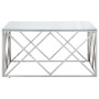 Mesa de centro plateada acero inoxidable y vidrio templado de , Mesas de centro - Ref: Foro24-349979, Precio: 236,11 €, Descu...
