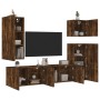 Muebles de TV de pared 5 pzas madera ingeniería roble ahumado de , Muebles TV - Ref: Foro24-3216450, Precio: 228,58 €, Descue...