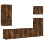 Muebles de TV de pared 5 pzas madera ingeniería roble ahumado de , Muebles TV - Ref: Foro24-3216450, Precio: 228,58 €, Descue...