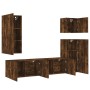 Muebles de TV de pared 5 pzas madera ingeniería roble ahumado de , Muebles TV - Ref: Foro24-3216450, Precio: 228,58 €, Descue...