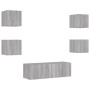 Muebles de TV de pared con luces LED 5 piezas gris Sonoma de , Muebles TV - Ref: Foro24-3216865, Precio: 169,02 €, Descuento: %
