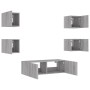 Muebles de TV de pared con luces LED 5 piezas gris Sonoma de , Muebles TV - Ref: Foro24-3216865, Precio: 169,02 €, Descuento: %