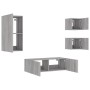 Muebles de TV de pared con luces LED 4 piezas gris Sonoma de , Muebles TV - Ref: Foro24-3216886, Precio: 173,02 €, Descuento: %