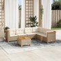 Set sofás de jardín 7 piezas y cojines ratán sintético beige en Conjuntos de jardín | Comprar online en Foru.es
