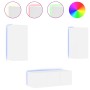 Muebles de TV de pared con LED 4 pzas madera ingeniería blanco de , Muebles TV - Ref: Foro24-3216804, Precio: 175,03 €, Descu...