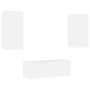 Muebles de TV de pared con LED 4 pzas madera ingeniería blanco de , Muebles TV - Ref: Foro24-3216804, Precio: 175,03 €, Descu...