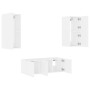 Muebles de TV de pared con LED 4 pzas madera ingeniería blanco de , Muebles TV - Ref: Foro24-3216804, Precio: 175,03 €, Descu...
