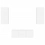 Muebles de TV de pared con LED 4 pzas madera ingeniería blanco de , Muebles TV - Ref: Foro24-3216804, Precio: 175,03 €, Descu...