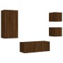 Muebles TV pared con LED 5 pzas madera ingeniería marrón roble de , Muebles TV - Ref: Foro24-3216831, Precio: 182,73 €, Descu...