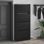 Mueble zapatero con 4 cajones abatibles negro 80x34x187,5 cm de , Zapateros y organizadores de calzado - Ref: Foro24-3214379,...