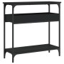 Mesa consola con estante madera ingeniería negra 75x29x75 cm de , Mesas auxiliares - Ref: Foro24-837712, Precio: 49,28 €, Des...