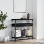Mesa consola con estante madera ingeniería negra 75x29x75 cm de , Mesas auxiliares - Ref: Foro24-837712, Precio: 49,28 €, Des...