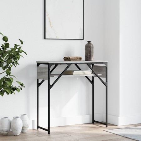 Mesa consola estante madera ingeniería Sonoma gris 75x30x75 cm de , Mesas auxiliares - Ref: Foro24-837800, Precio: 39,85 €, D...