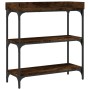 Mesa consola con estantes roble ahumado 75x30x80 cm de , Mesas auxiliares - Ref: Foro24-837814, Precio: 51,50 €, Descuento: %