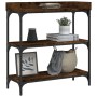 Mesa consola con estantes roble ahumado 75x30x80 cm de , Mesas auxiliares - Ref: Foro24-837814, Precio: 51,50 €, Descuento: %