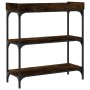 Mesa consola con estantes roble ahumado 75x30x80 cm de , Mesas auxiliares - Ref: Foro24-837814, Precio: 51,50 €, Descuento: %