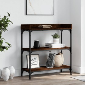 Mesa consola con estantes roble marrón 75x30x80 cm de , Mesas auxiliares - Ref: Foro24-837816, Precio: 47,73 €, Descuento: %