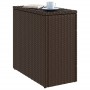 Mesa auxiliar jardín tapa vidrio ratán PE marrón 58x27,5x55 cm de , Mesas de jardín - Ref: Foro24-366214, Precio: 51,11 €, De...