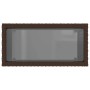 Mesa auxiliar jardín tapa vidrio ratán PE marrón 58x27,5x55 cm de , Mesas de jardín - Ref: Foro24-366214, Precio: 51,11 €, De...