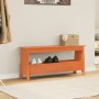 Banco de recibidor madera maciza pino marrón cera 100x28x45 cm de , Bancos para recibidores y almacenamiento - Ref: Foro24-83...