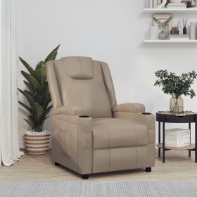 Sillón reclinable de cuero sintético color capuchino de , Sillones - Ref: Foro24-348419, Precio: 251,96 €, Descuento: %