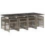 Set comedor jardín 9 pzas y cojines ratán sintético gris de , Conjuntos de jardín - Ref: Foro24-3210920, Precio: 704,55 €, De...