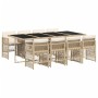 Set comedor de jardín 9 pzas con cojines ratán sintético beige de , Conjuntos de jardín - Ref: Foro24-3210922, Precio: 661,02...
