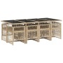 Set comedor de jardín 9 pzas con cojines ratán sintético beige de , Conjuntos de jardín - Ref: Foro24-3210922, Precio: 661,02...