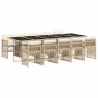 Set comedor de jardín 11 pzas con cojines ratán sintético beige de , Conjuntos de jardín - Ref: Foro24-3210934, Precio: 882,3...