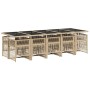 Set comedor de jardín 11 pzas con cojines ratán sintético beige de , Conjuntos de jardín - Ref: Foro24-3210934, Precio: 882,3...