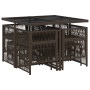 Set comedor para jardín 9 pzas y cojines ratán sintético marrón de , Conjuntos de jardín - Ref: Foro24-3210957, Precio: 404,3...