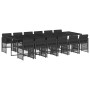 Set comedor de jardín con cojines 13 pzas ratán sintético negro de , Conjuntos de jardín - Ref: Foro24-3210943, Precio: 820,6...