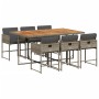 Set comedor jardín 7 pzas y cojines ratán sintético gris de , Conjuntos de jardín - Ref: Foro24-3211274, Precio: 494,12 €, De...