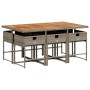Set comedor jardín 7 pzas y cojines ratán sintético gris de , Conjuntos de jardín - Ref: Foro24-3211274, Precio: 494,12 €, De...