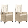 Sillones reclinables de jardín con cojines beige 2 uds ratán PE de , Sillas de jardín - Ref: Foro24-365220, Precio: 255,88 €,...