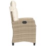 Sillones reclinables de jardín con cojines beige 2 uds ratán PE de , Sillas de jardín - Ref: Foro24-365220, Precio: 255,88 €,...