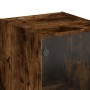 Aparador con puertas de vidrio roble ahumado 35x37x142 cm de , Aparadores - Ref: Foro24-836438, Precio: 92,99 €, Descuento: %