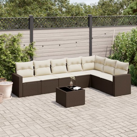Set sofás de jardín 8 piezas y cojines ratán sintético marrón de , Conjuntos de jardín - Ref: Foro24-3219053, Precio: 510,74 ...