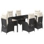 Set de comedor de jardín 7 pzas y cojines ratán sintético negro de , Conjuntos de jardín - Ref: Foro24-3213064, Precio: 918,9...